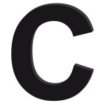 Lettre d�corative plexiglass noir. - c - 10 cm