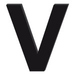 Lettre d�corative plexiglass noir. - v - 25 cm