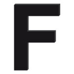 Lettre dcorative plexiglass noir. - f - 20 cm