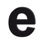 Lettre dcorative plexiglass noir. - e minuscule - 25 cm