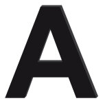 Lettre dcorative plexiglass noir. - a - 25 cm