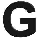 Lettre dcorative plexiglass noir. - g - 25 cm