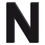 Lettre dcorative plexiglass noir. - n - 10 cm