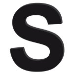 Lettre dcorative plexiglass noir. - s - 10 cm