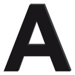 Lettre dcorative plexiglass noir. - a - 10 cm