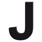 Lettre dcorative plexiglass noir. - j - 10 cm