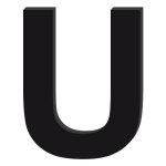 Lettre dcorative plexiglass noir. - u - 10 cm