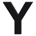Lettre d�corative plexiglass noir. - y - 10 cm
