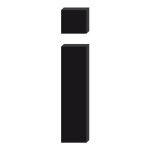 Lettre d�corative plexiglass noir. - i minuscule - 20 cm