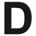 Lettre dcorative plexiglass noir. - d - 20 cm