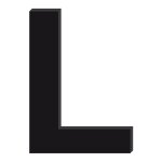 Lettre d�corative plexiglass noir. - l - 10 cm