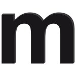 Lettre dcorative plexiglass noir. - m minuscule - 15 cm