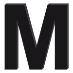 Lettre d�corative plexiglass noir. - m - 10 cm