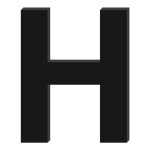 Lettre d�corative plexiglass noir. - h - 25 cm
