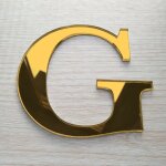 Lettre miroir or dcorative plexiglass. - g - 10 cm
