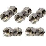 Aerzetix: 5x connecteur raccord coupleur fiche f m�le - m�le coaxial satellite antenne tv t�l�