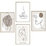 Affiche decoration murale, ensemble d'images de abstraites ligne, modernes tableaux, posters et arts ...