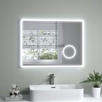 S'afielina - led miroir salle de bain avec clairage miroir mural 3x grossissement miroir lumineux  ...