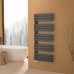 S'afielina - sche - serviettes eau chaude 798w lateral connection tube plat sans vanne anthracite 132600mm ...