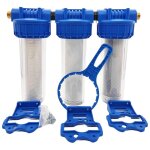 Afimo - triple porte filtre 9 pouces 3 / 4 - 20 / 27 avec cartouche 60 m + 20m + filtre 2 en 1 (ca ...