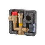 Kit de sécurité chaudière mini laiton avec isolation - mano + purgeur soupape de securité 3 bar Kit de sécurité chaudière mini laiton avec isolation - mano + purgeur soupape de securité 3 bar