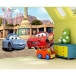 Ag art - papier peint flash mcqueen et sally cars disney 360x254 cm