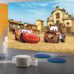 Papier peint xxl intisse flash mcqueen et martin cars disney 360x270 cm