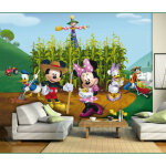 Ag art - papier peint xxl intisse le jardinage de mickey & minnie disney 360x270 cm