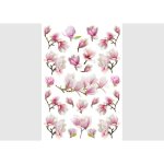 Stickers fleurs magnolia - 1 planche 42, 5 x 65 cm