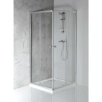 Aqualine - agga - cabine de douche 80x80 cm, chrome / verre clair hlf808y