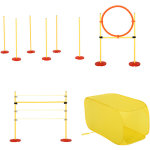Pawhut - agility sport pour chiens équipement complet haies, slalom, tunnel + sac de transport jaune Pawhut - agility sport pour chiens équipement complet haies, slalom, tunnel + sac de transport jaune