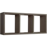 Ahd amazing home design - tag�re � mur rectangulaire 3 compartiments mod. tristano noyer sci�