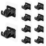 Ahlsen - lot de 10 supports de tringle  rideau auto - adhsifs sans perage, sans crochets de tringle ...