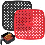 Ahlsen - 2pcs revtements en silicone antiadhsifs pour friteuse  air - accessoires pour friteuse sans ...