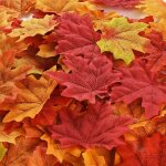 Ahlsen 300 pices feuilles d'rable artificiel feuilles d'rable d'automne multicolore mixte guirlandes ...