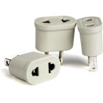 Ahlsen 3pcs adaptateur fr vers us convertisseur prise europe�nne vers fiche am�ricaine pour brancher ...