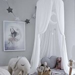 Ciel de lit enfant moustiquaire de chambre d'enfant baldaquin de lit (blanc)50220cm - ahlsen Ciel de lit enfant moustiquaire de chambre d'enfant baldaquin de lit (blanc)50220cm - ahlsen