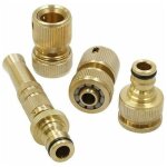 Ahlsen - kit complet pistolet pulv�risateur m�le 3 / 4 en laiton, deux raccords rapides femelles pour ...