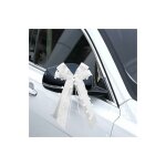 Noeuds de ruban de deco mariage, 30 pices dcoration voiture mariage noeuds et rubans satin blanc, noeud ...