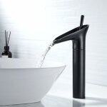 Ahlsen - robinet salle bain noir, robinet cascade mitigeur lavabo noir r�tro � levier unique robinet ...