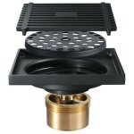 Ahlsen - siphon douche � l'italienne siphon de sol noir anti - odeur 100100mm