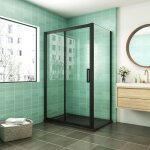 Aica cabine de douche 140x80x195cm porte de douche avec l'amortisseur cabine de douche en 8mm verre anticalcai ...