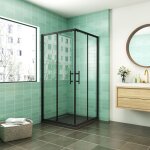 Aica sanitaire - aica cabine de douche 80x80x200cm cabine de douche coulissante en verre anticalcaire ...