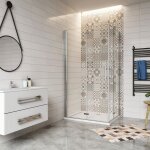 Aica cabine de douche pliante 120x80x195cm avec un receveur de douche 120x80cm