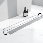 Aica sanitaire - aica caniveau de douche en acier inoxydable italien 2 en 1, siphon de drainage au sol ...