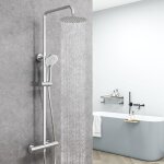 Aica sanitaire - aica colonne de douche thermostatique cascade avec douchette  main, ensemble de douche ...