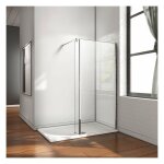 Aica sanitaire - aica paroi de douche 50x200cm avec retour pivotant fixe douche  l'italienne