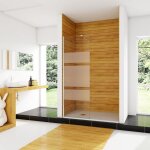 Aica sanitaire ? paroi de douche � l'italienne 60x190 cm en verre de s�curit� 6 mm ? anticalcaire ? barre ...