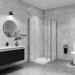 Aica sanitaire - aica paroi de douche avec retour pivotant 60 + 40x200cm avec une barre extensible paroi ...