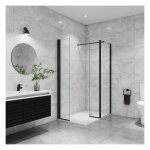 Aica paroi de douche avec retour pivotant 70 + 40x200cm avec une barre extensible paroi de douche pivotante ...